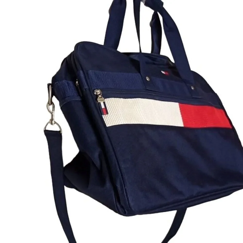 Vintage Tommy Hilfiger Weekender Bag Duffle Full Zip Carry On Bag